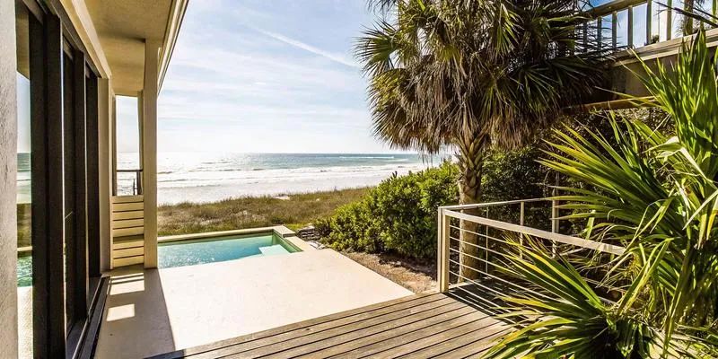 Luxury beachfront vacation rental property in Panama City Beach Florida with Gulf of Mexico view and pool