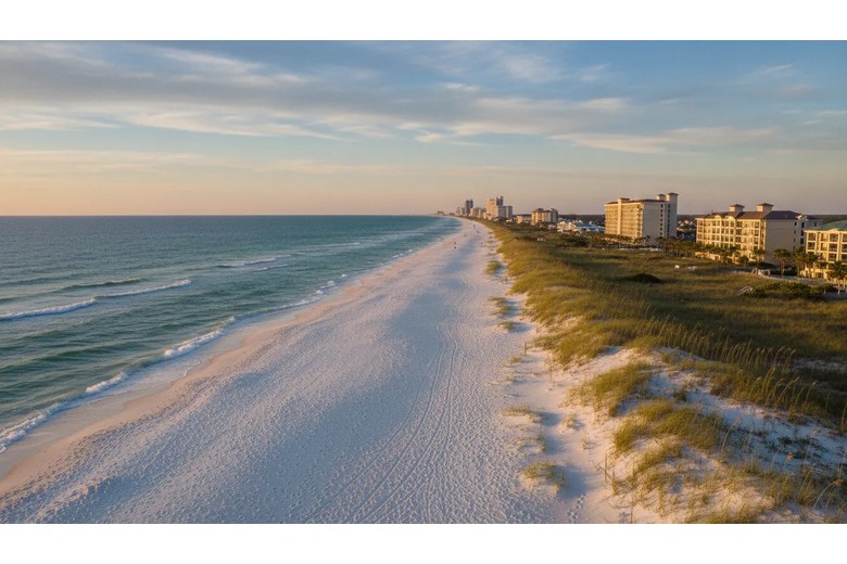 Panama City Beach Florida United States shoreline on the Emerald Coast